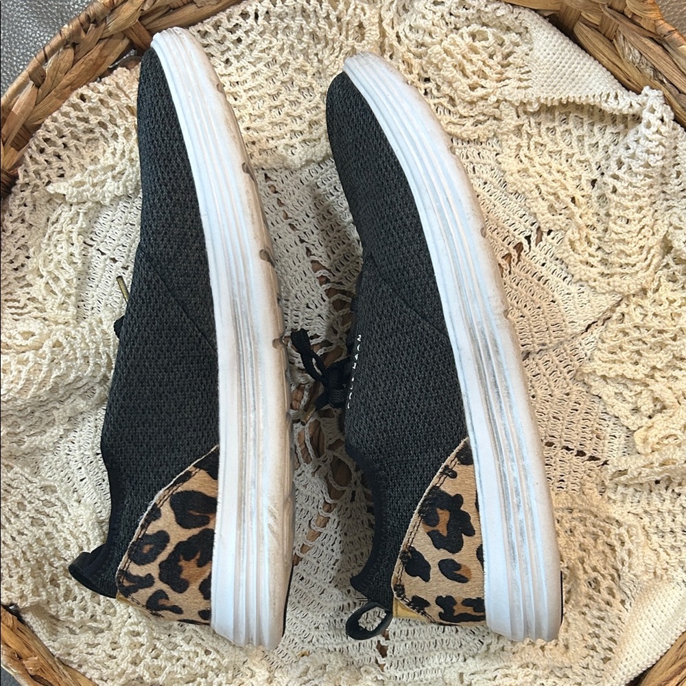 Cole Haan Black and Leopard Print Sneakers. Size 11 - Picture 5 of 6